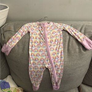 LITTLE SLEEPIES Rainbow Patterned Baby Onesie